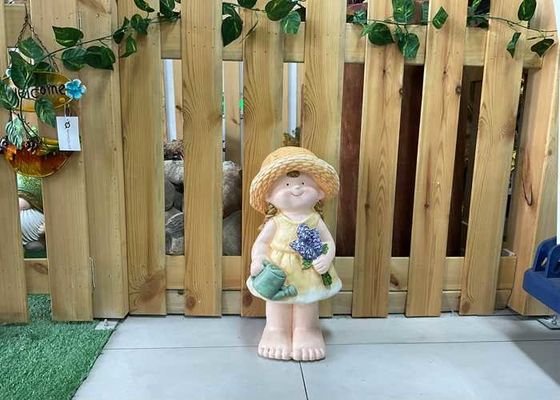 Multicolor Magnesium Oxide Garden Statue Furniture Handcraft Standing Childlike