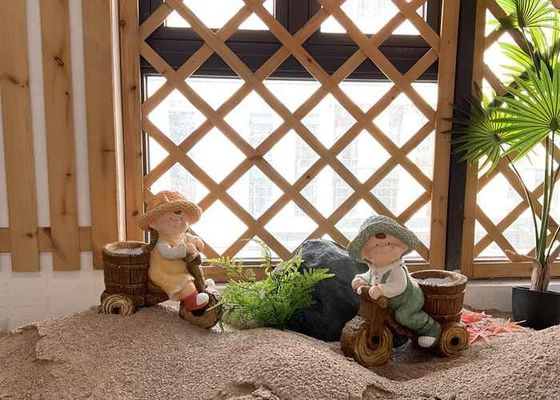 Outdoor Magnesium Oxide Garden Statue Sculpture Small Children Riding Statue