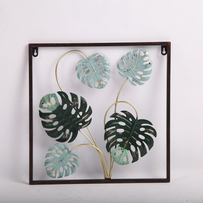 Square Iron Frame High Durability Handmade Home Decor Suitable Leaves