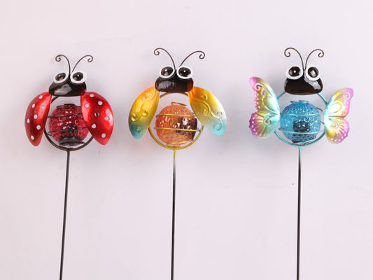 Small Solar Insect Garden Ornaments Solar Powered Garden Decoration With LED Light
