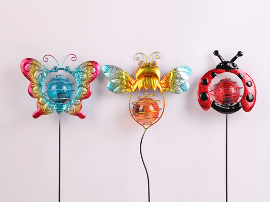 Small Solar Insect Garden Ornaments Solar Powered Garden Decoration With LED Light