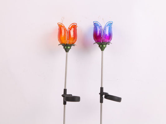 Solar Metal Flower Decorations Outdoor Plug In Decorations Tulip Flower Sunflower