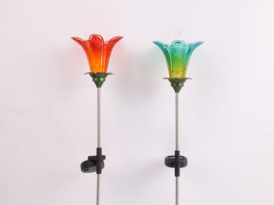 Solar Metal Flower Decorations Outdoor Plug In Decorations Tulip Flower Sunflower