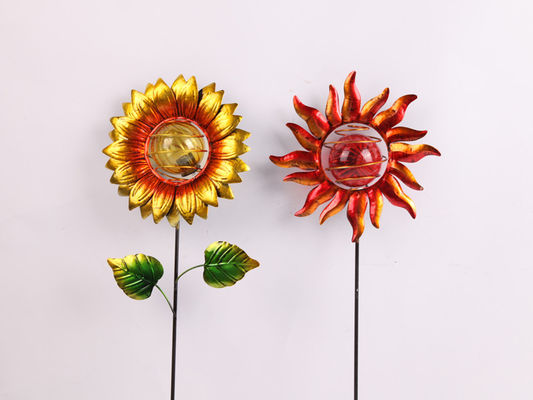 Solar Metal Flower Decorations Outdoor Plug In Decorations Tulip Flower Sunflower