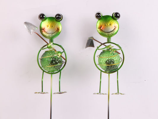 Metal Frog Solar Powered Decorative Item With Small / Medium Size