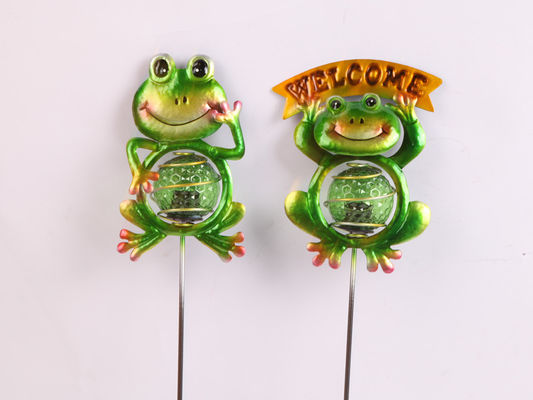 Metal Frog Solar Powered Decorative Item With Small / Medium Size