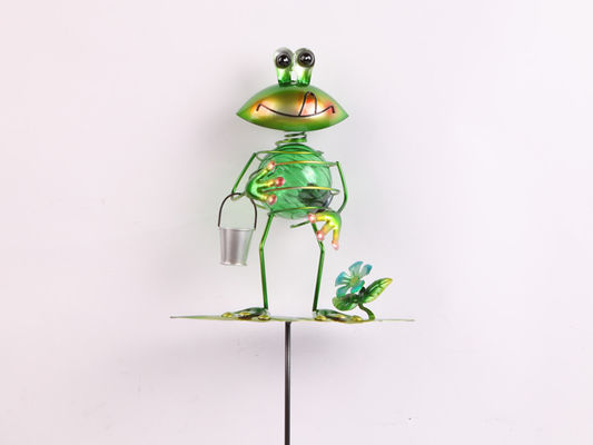 Metal Frog Solar Powered Decorative Item With Small / Medium Size
