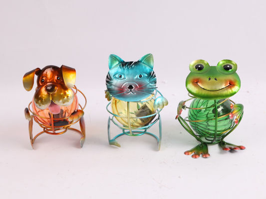 Animal Shape Iron Solar Garden Ornament with LED Garden Metal Decorations