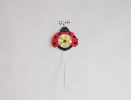 Colorful Metal Animal Outdoor Garden Decoration With Windmill Butterfly Bee Ladybug Bird