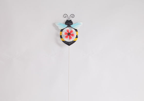 Colorful Metal Animal Outdoor Garden Decoration With Windmill Butterfly Bee Ladybug Bird