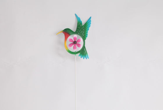 Colorful Metal Animal Outdoor Garden Decoration With Windmill Butterfly Bee Ladybug Bird