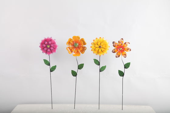 Highly Weather Resistant Flower Metal Garden Decorations Customizable