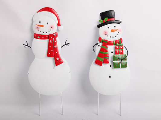 Christmas Metal Garden Decoration Inserts Crafts Santa Claus Snowman Customizable