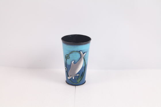 Indoor Vintage Iron Metal Handmade Vase Customizable Marine Animal Series Seahorse Turtle Dolphin