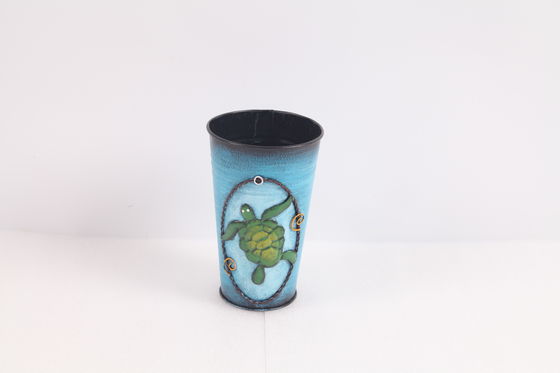 Indoor Vintage Iron Metal Handmade Vase Customizable Marine Animal Series Seahorse Turtle Dolphin