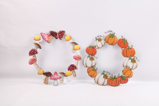 Metal Fall wall hanging Harvest Festival Ornaments For Thanksgiving Decoration mushroom decor