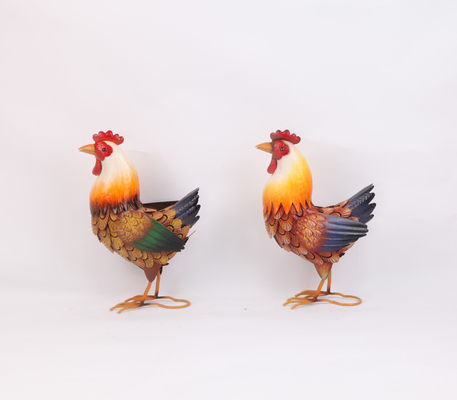 Charming Multicolor Metal Animal Garden Statuess Weatherproof and Easy to Install