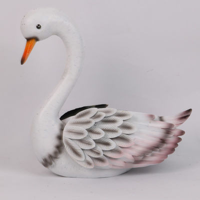 Metal Swan Garden Figurines White Swan Black Swan