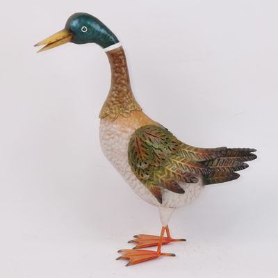 Add a Touch of Whimsy to Your Garden Animal Garden Metal Duck Sculptures With 3D Feather