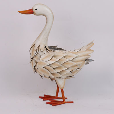 Add a Touch of Whimsy to Your Garden Animal Garden Metal Duck Sculptures With 3D Feather
