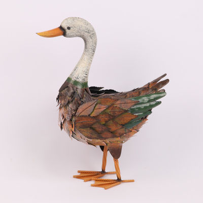 Add a Touch of Whimsy to Your Garden Animal Garden Metal Duck Sculptures With 3D Feather