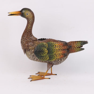 Add a Touch of Whimsy to Your Garden Animal Garden Metal Duck Sculptures With 3D Feather