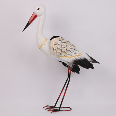 Iron Long Legs Crane Nature Weatherproof Metal Animal Garden Ornament Durable Design