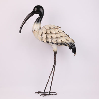 Iron Long Legs Crane Nature Weatherproof Metal Animal Garden Ornament Durable Design