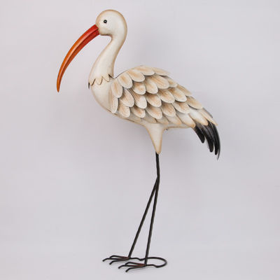 Iron Long Legs Crane Nature Weatherproof Metal Animal Garden Ornament Durable Design