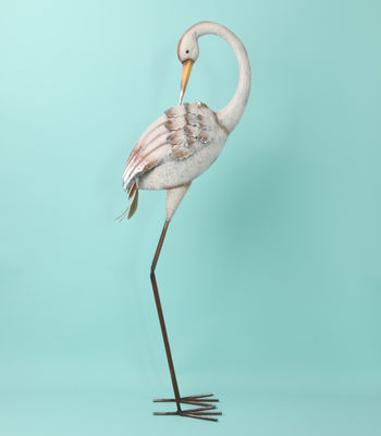 Metal Crane Decor High Durability Vintage Animal Garden Ornaments for Your Garden Sanctuary