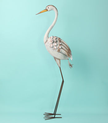 Metal Crane Decor High Durability Vintage Animal Garden Ornaments for Your Garden Sanctuary