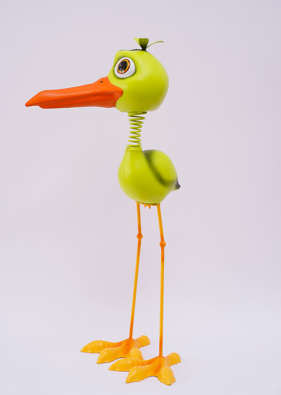 ODM Iron Metal Garden Ornaments Handmade Metal Big Green Bird