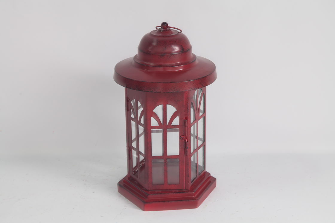 Christmas Metal Lantern Ornaments Holds Candles Garden Decor