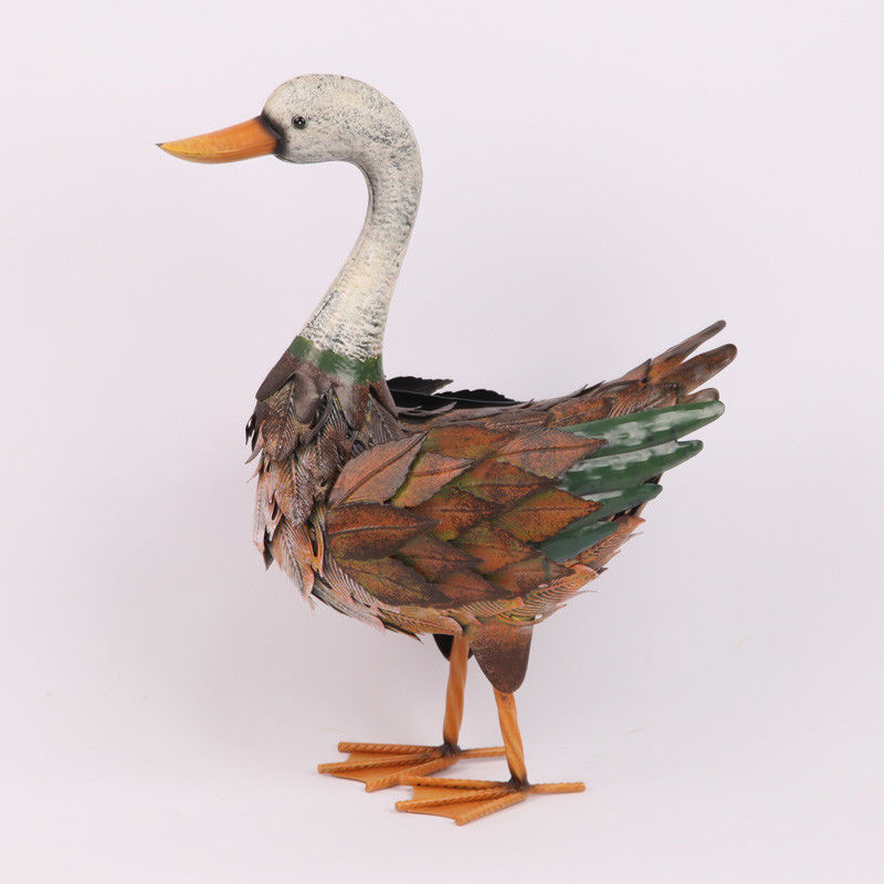 Add a Touch of Whimsy to Your Garden Animal Garden Metal Duck Sculptures With 3D Feather
